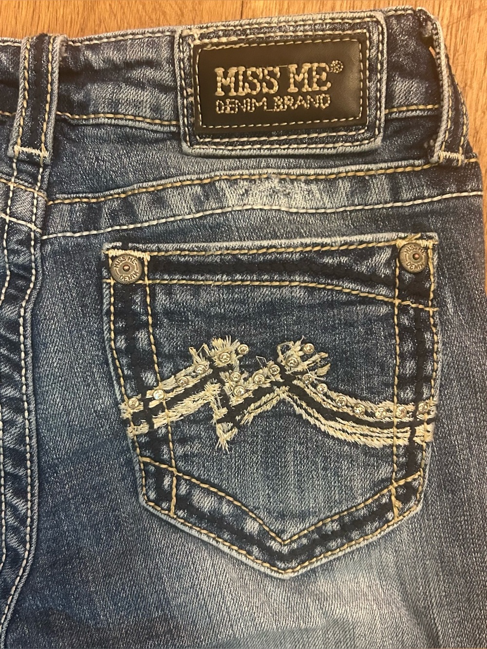 Y2K Miss Me Embellished Rhinestone Jeans